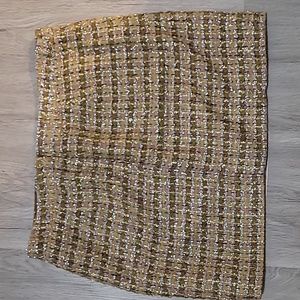 Holiday mini skirt J Crew size 12 gold, silver